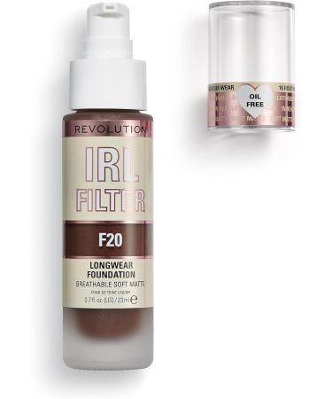 Makeup Revolution IRL Filter Longwear Foundation F20 Deep Skin Tones 23ml - Matte Finish, 16-Hour Wear (Pack of 1) - Buy Online on GoSupps.com