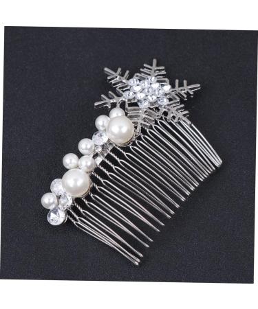 Housoutil 1pc Hair Barrettes Bridal Headpieces for Wedding Xmas Side Comb Pearl Side Comb Xmas Wedding Hair Pin Floral Wedding Pearl Hair Accessories Bride Christmas Slideshow Size 1 Silver - Buy Online on GoSupps.com