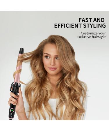 Professional 1 Inch Rose Gold Curling Iron - Tourmaline Ceramic Hair Curler Dual Voltage 450 F Auto Off - Perfect for Travel - Buy Online on GoSupps.com