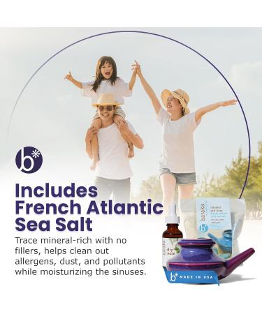 Baraka Sinus Ayurvedic Care Bundle - Includes Handcrafted Ceramic Neti Pot French Atlantic Grey Neti Salt (2-oz) Dry Nose Oil (1-oz) for Sinus Relief Hydrates Nasal Passages Lightweight - Purple - Buy Online on GoSupps.com