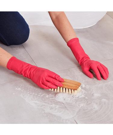 Spontex Everyday Household Gloves - Comfortable Cotton Flocking Pink Size M - Secure Grip for All Tasks - 1 Pair - Buy Online on GoSupps.com