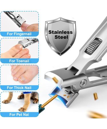 Thick Nail Clippers for Men - 2024 Ultra Sharp & Heavy-Duty Stainless Steel Wide Jaw Opening with Catcher File for Seniors - Buy Online on GoSupps.com