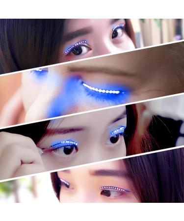 Qukaim LED False Eyelashes Light for Party Bars Nightclubs Halloween Luminous Glowing Makeup Strip Lashes Lamp Lightweight Stylish Reliable Yellow and Blue Options - Buy Online on GoSupps.com