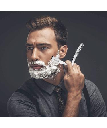 Facn Professional Marble Straight Edge Barber Razor | 100 Blades Included | Salon Quality Cut Throat Shavette - Buy Online on GoSupps.com