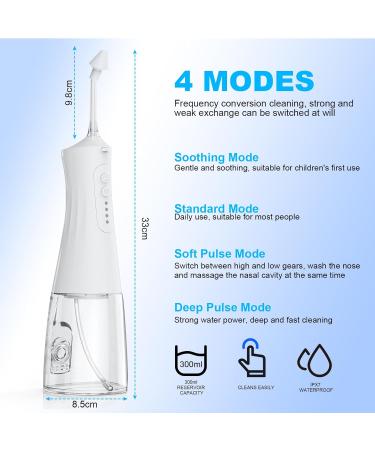 Uraqt Electric Nasal Douche - Electric Neti Pot for Adults & Children | 4 Replacement Heads & 40 Nose Rinsing Salts | Sinus Relief & Allergy Control - Buy Online on GoSupps.com