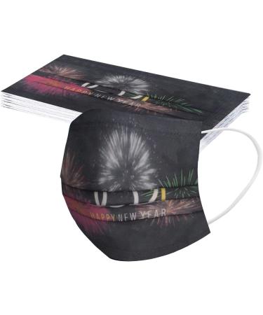 ZQP BEUU 10PCS Adult Outdoor Gear 2021 Happy New Year Disposable 3-Ply Disposable Face Mack Face Covering Bandana for Outdoor - Buy Online on GoSupps.com