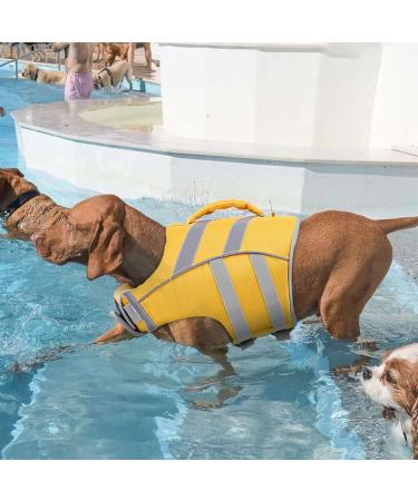 Kuoser Dog Life Jacket - Durable & Buoyant Safety Vest for Small to Large Dogs - High Security Swimming Vest in Yellow - Buy Online on GoSupps.com