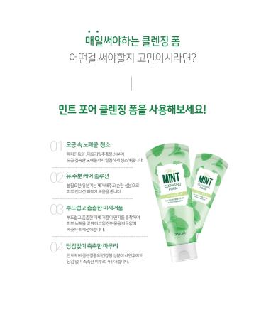 Mint Pore Korean Face Wash Cleansing Foam - Acne Prone Skin Facial Cleanser 130g | Kwailnara - Buy Online on GoSupps.com