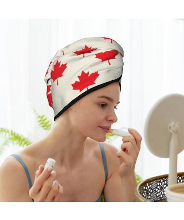 Buy Hair Towel Wrap - Quick Drying Hair Turban with Button | Perfect for Canada Day Celebrations - Buy Online on GoSupps.com
