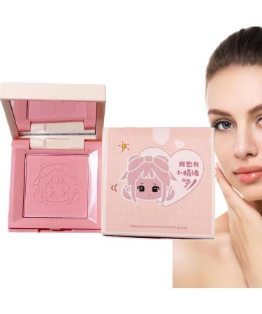 Blush Powder - Cream Blush for Cheeks Matte 4-in-1 Palette | Cute Girl Emoticon Lightweight and Blendable Creamy & Blendable Face Blushes for Eyes Lips & Cheeks Natural Skin Tones Hersil 3
