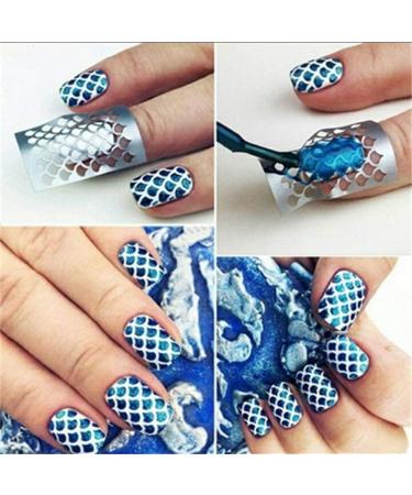 12 Sheets Nail Vinyl Stencils Nail Art Decoration Stickers Set Nail Art Design Stickers Tips Decals Adorable Quality and Practical Nice Design - Buy Online on GoSupps.com