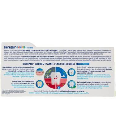 Biorepair Oral Care Junior Toothpaste 7-14 Years Fluoride Free with Mint Extract - 2.53oz Tube | Italian Import - Buy Online on GoSupps.com