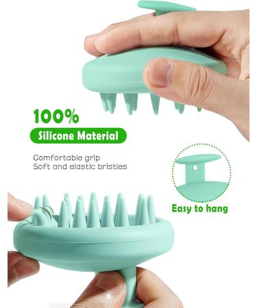 Sivlki Scalp Massage Brush - Silicone Shampoo Brush for Dandruff Removal & Hair Growth - Pine Green - Buy Online on GoSupps.com