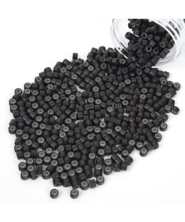 Vlasy 600 Pcs Silicone Micro Rings for I Tip Hair Extensions 5mm Micro Nano Beads Micro Links Hair Beads (Dark Brown) Micro-5mm-600Pcs Dark Brown
