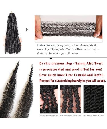 Xtrend 20 Inch Pre-Separated Springy Afro Twist Hair 8 Packs Pre-Fluffed Spring Twist Hair for Distressed Soft Locs Natural Black Marley Twist Braiding Hair Synthetic Hair Extension 1B# 20 Inch (Pack of 8) 1B# - Buy Online on GoSupps.com