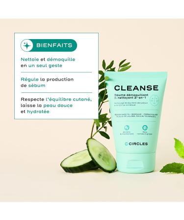 Circles CLEANSE Cleansing acne-prone skin 2-in-1 cleansing and make-up removing balm Regulates sebum production Gentle cleansing Vegan 100% natural product 100ml - Buy Online on GoSupps.com