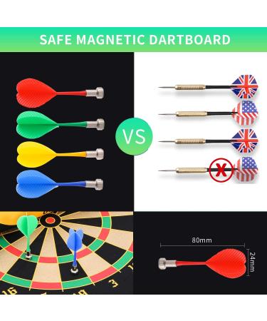 CX L SUM Magnetic Dart Board Set | Indoor Outdoor Kids Dart Game | 12pcs Magnetic Darts | Safe Toy Gift | Double Sided Rollup Board - Buy Online on GoSupps.com