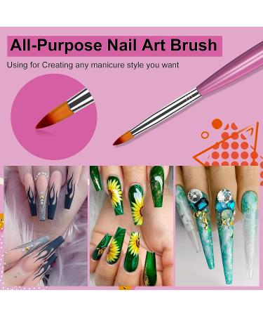 Saviland 8pcs Nail Art Brushes Set - Color Handle Gel Polish Painting Tools for Salon & DIY Manicure - Nail Extension Gel Brush, Liner Brush, Dotting Pen - Buy Online on GoSupps.com