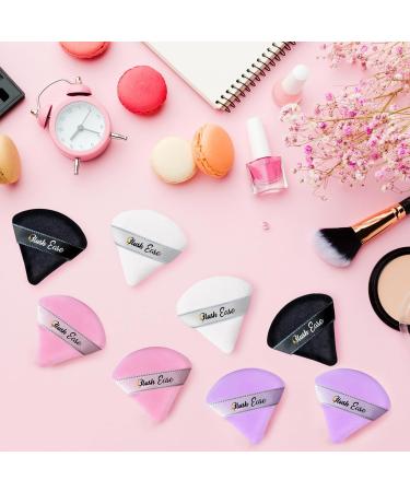 Triangle Powder Puff Set - 6 Premium Makeup Puffs for Face Powder & Setting Includes Eyelash & Eyebrow Brush - Black & White - Buy Online on GoSupps.com