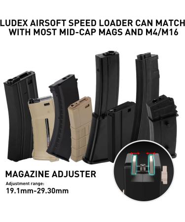 Ludex 6mm Airsoft Speed Loader - 1600 Round Capacity for M4/M16 Mid-Cap Magazines | Fast & Easy BB Loading - Buy Online on GoSupps.com