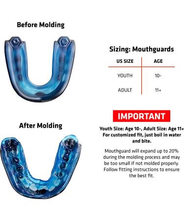 Shock Doctor Gel Max Mouth Guard  Heavy Duty Protection & Custom Fit  Adult & Youth Non-flavored Blue/Black Adult - Buy Online on GoSupps.com