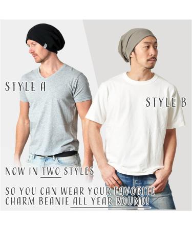 Buy CHARM Large 100% Cotton Slouch Beanie Hat for Women & Men - One Size Dark Grey (Style B) | International Shipping Available - Buy Online on GoSupps.com