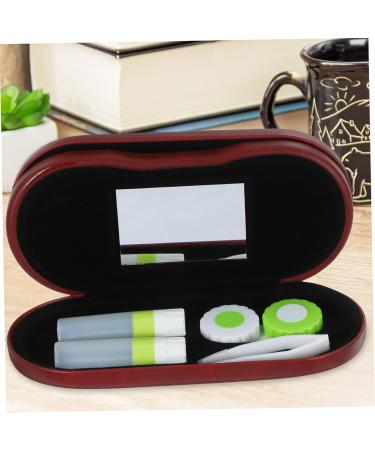 Homsfou Travel Bag Set - Portable Sunglasses & Contact Lens Case - Double Glasses Holder - Compact Red PU Design for Easy Travel - Buy Online on GoSupps.com