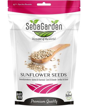 Seba Garden Hulled Sunflower Seeds 1kg (2.2 lb) Grade A Raw Unsalted Gluten Free Keto Friendly Source of Protein High Fiber Content Source of Iron Non GMO - Buy Online on GoSupps.com