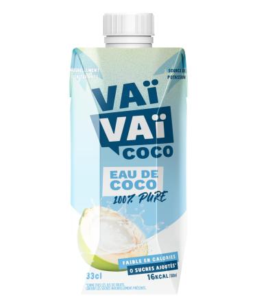 Va va - Eau de Coco - 100% Pur Jus - Douce et Rafra chissante - Sans Sucres Ajout s - 12 Briques Tetra Pak de 33cl
