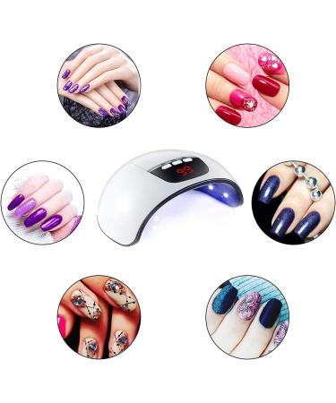 Eurobuy Nail Dryer 54W 18 UV LED Nail Lamp Fast Curing USB Nail Dryer with 3 Timer Setting Automatic Sensor LCD Display Nail Lamp for Gel Polish UV LED Gel Nail Art Manicure White - Buy Online on GoSupps.com
