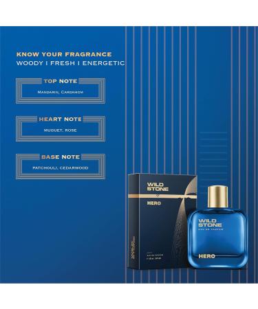 Wild - Stone's Hero Perfume for Men 100ml| Luxury Eau De Parfum | Long-Lasting Fragrance | Best Gift for Him l Premium Perfume for Men l Infused with Aromatic & Marine Notes - Buy Online on GoSupps.com