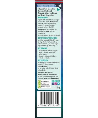 Dr. Oetker Chocolatey Unicorns & Rainbows White Chocolate Flavour - 18g - Buy Online on GoSupps.com
