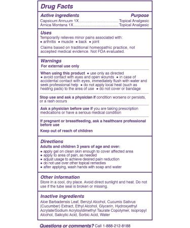 Capsiva Arthritis Pain Relief Gel - 3oz Tube with Capsaicin & Arnica - Buy Online on GoSupps.com