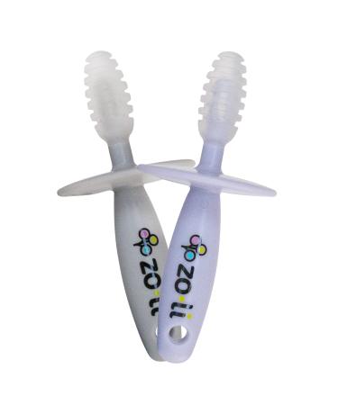 ZoLi Chubby Gummy teether | 2 Pack Baby Teething Relief - Lilac/Grey BPA Free Teething Stick