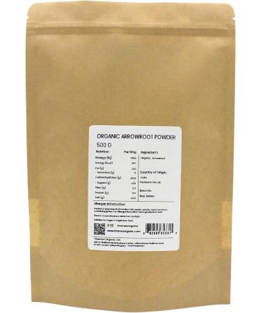 Organic Arrowroot Powder 500g - Non-GMO Thickening Agent for Baking/Cooking - Vegan Certified - Thames Organic - Buy Online on GoSupps.com