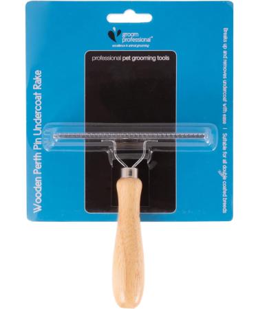 GROOM PROFESSIONAL Wooden Perth Pin Undercoat Rake for Dogs - Dog Grooming Rake for Deshedding - Perfect for Brushing Out Long/Double Coated Breeds - Longer Teeth for Effective Grooming - Buy Online on GoSupps.com
