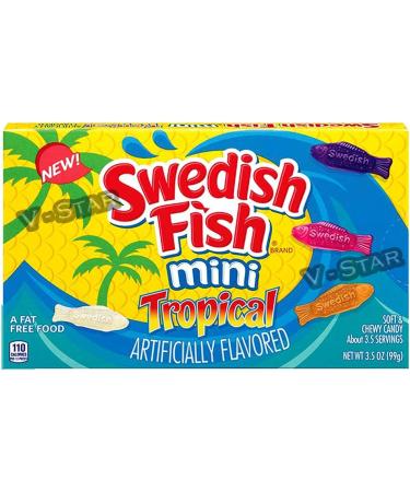 2 Boxes of SWEDISH FISH Mini Tropical Chewy Assorted 99g - American Candy - Buy Online on GoSupps.com