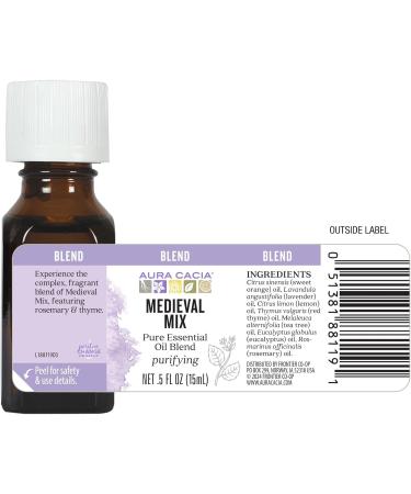 Aura Cacia Purifying Medieval Mix Pure Essential Oil Blend, No Synthetic Preservatives, 0.5 Fluid Ounces (Pack of 1) - Buy Online on GoSupps.com