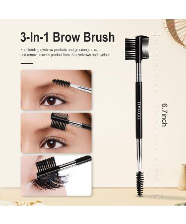 TEOYALL Eyebrow Liner Brushes - Dual-Ended Angled Bristles & Spoolie for Perfect Eye Makeup | All-in-One Set for Professional Results - Buy Online on GoSupps.com