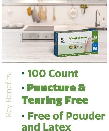 100 Pack Medium Clear Powder-Free Vinyl Disposable Gloves - Ideal for Food Service and Hygiene Protection - Buy Online on GoSupps.com