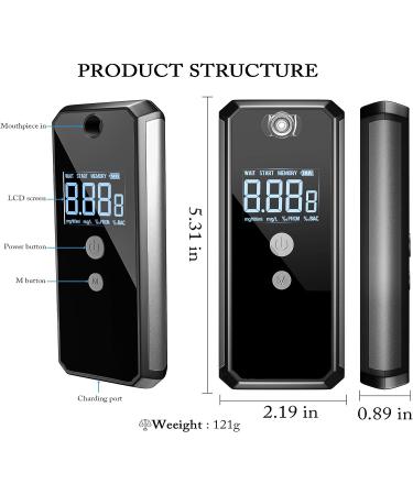 Professional Fuel Cell Breathalyzer | High-Accuracy USB Rechargeable Alcohol Tester - Buy Online on GoSupps.com