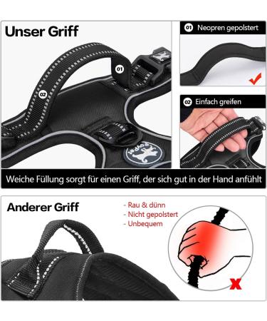 POPOT No Pull Dog Harness - Reflective Pet Vest with Control Handle for Daily Training & Walking - Black Medium - Buy Online on GoSupps.com