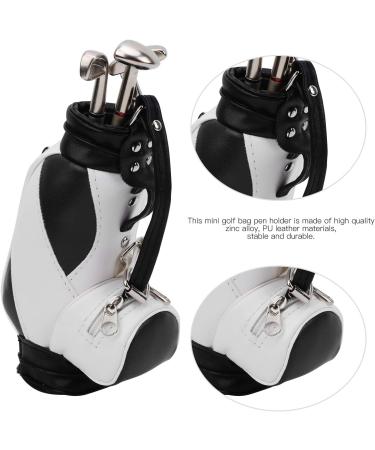 Keenso Mini Golf Ballpoint Scalery - Stylish Desk Decoration & Golf Gifts for Golfers | Unique Pen Holder with Golf Club & Clock (Black & White) - Buy Online on GoSupps.com
