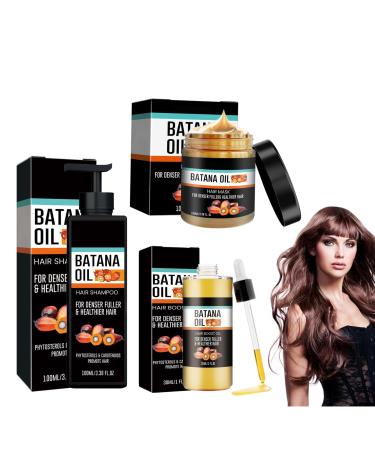 Batana Oil for Hair Care Set Organic Batana Oil for Healthy Hair Batana Oil Shampoo and Conditioner Natural Hair Growth Oil Effective Against Regional Alopecia Soothe Scalp