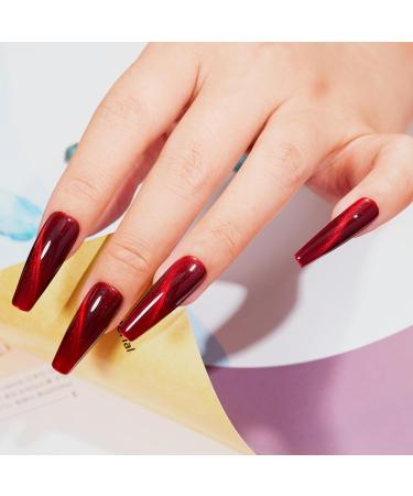 MAYCHAO 15ML Cat Eye Gel Nail Polish 1Pc Burgundy Cat Eye Nail Polish with Magnet Soak off Holographic Magnetic Gel Polish for Nail Art Manicure Salon DIY at Home 0.5 OZ - Buy Online on GoSupps.com