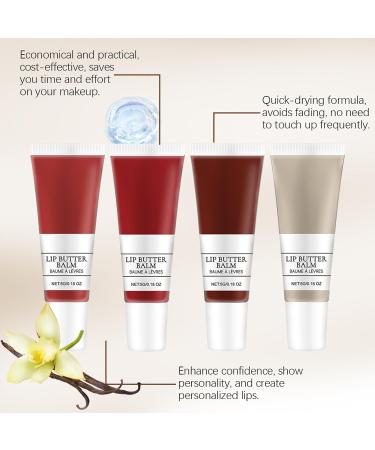 Lip Conditioning Balm Lip Balm Set | 4Pcs Lip Cream Set Moisturizing Lip Balm | Long Lasting Lip Gloss Anti-Cracking Moisturizer for Women - Buy Online on GoSupps.com