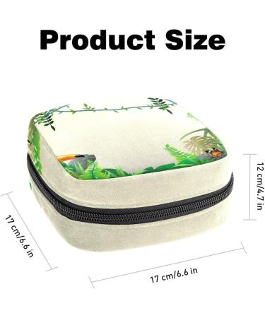 Menstruation Pad Bag with Zipper | Women's Napkin & Tampon Storage | Chic Tukan & Butterflies Design - Buy Online on GoSupps.com