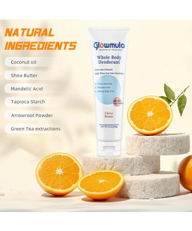 Deodorant for Women & Men 3.5 OZ Whole Body Deodorant Invisibel Cream Aluminum Free 48 Hour Protection Citrus Breeze - Buy Online on GoSupps.com
