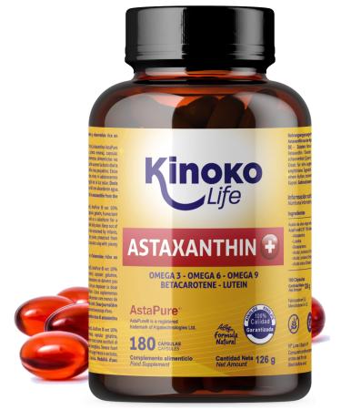 Astaxanthin Plus 4mg |180 capsules (softgel) |With Lutein Omega 369 and beta-carotene |100% natural |Astapure quality |Fat -soluble |Natural antioxidant |Gluten -free |Non GMO