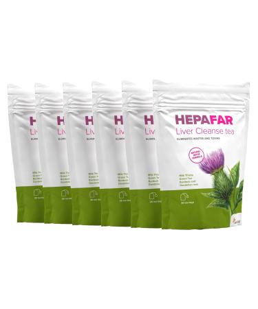 HepaFar liver detoxification tea - green tea dukes dandelion and climbing root - detoxify liver - 120 tea bags - a product of Sensilab Hepafar Forte Tea 120 Tea bags